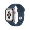 Apple Watch SE GPS + Cellular, 40mm Silver Aluminium Case with Abyss Blue/Moss Green Sport Loop