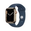 APPLE Watch Series 7 GPS + Cellular 45mm Gold Stainless Steel Case with Abyss Blue Sport Band - Regular