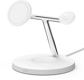 Belkin Boost Charge 3-in-1 Wireless Charger with MagSafe - white