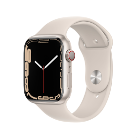 Apple Watch Series 7 GPS + Cellular, 41mm Starlight Aluminium Case with Starlight Sport Band - Regular