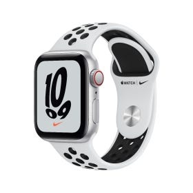Apple Watch Nike SE GPS + Cellular, 40mm Silver Aluminium Case with Pure Platinum/Black Nike Sport Band - Regular