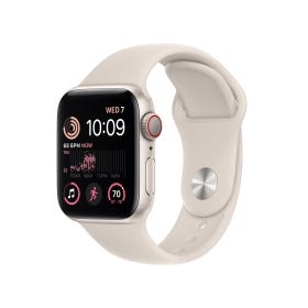 Apple Watch SE GPS + Cellular 40mm Starlight Aluminium Case with Starlight Sport Band - Regular