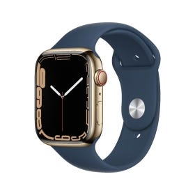 APPLE Watch Series 7 GPS + Cellular 45mm Gold Stainless Steel Case with Abyss Blue Sport Band - Regular