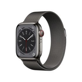 Apple Watch Series 8 GPS + Cellular 41mm Graphite Stainless Steel Case with Graphite Milanese Loop