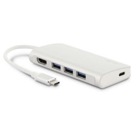 LMP USB-C Video Hub 5 Port, HDMI, 3x USB 3.0 (1x 1.5A), USB-C (PD & data), aluminum, silver