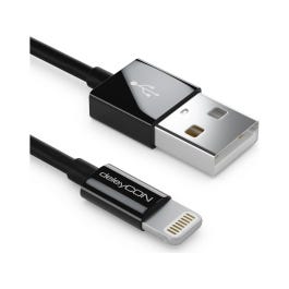 deleyCON MFI USB 2.0-Kabel USB A - Lightning 0.15 m - schwarz