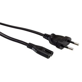 VALUE Netzkabel Euro-Flachstecker auf C7, 2polig, schwarz, 1 m