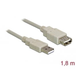 Delock USB 2.0-Verlängerungskabel USB A - USB A 1.8 m