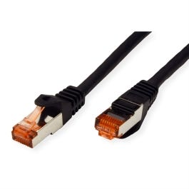 ROLINE Patchkabel Kat.6 S/FTP (PiMF), Component Level, LSOH, schwarz, 0,3 m