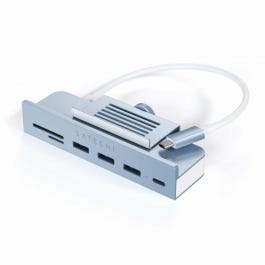 Satechi USB - C Clamp Hub pour iMac 24" Aluminium Hub 3x USB-A 3.0, 1x USB-C Dataport, Micro/SD-Card Slot, Blue
