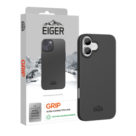 Apple iPhone 16 Plus  flexibles TPU-Case  Eiger Grip Case black