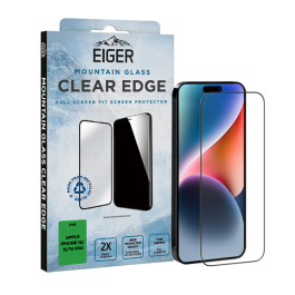 EIGER Apple iPhone 15 3D Glas Case friendly Mountain Glass CLEAR EDGE