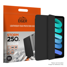 Apple iPad Mini 2021 / 2024  Folio-Case mit Stylus-Halterung schwarz  Eiger Storm 250m Stylus Case Black