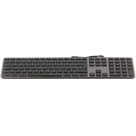 LMP USB Keyboard with numeric Keypad WKB-1243, 110 keys, 2x USB Port, Aluminium, Swiss German, USB