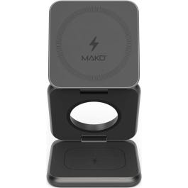 MAKO faltbares Wireless Charging Pad 3 in 1 Charging for iPhone & Apple Watch & AirPods