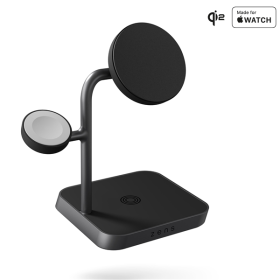 3 in 1 Wireless Charger  1x 15W Qi2, 1x 5W Apple Watch, 1x 5W Qi  inkl. LadegerÃ¤t