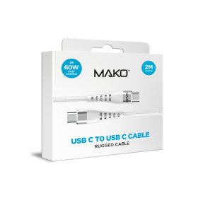 "fÌ_r alle GerÌ_te mit USB-C  USB-C 2.0 beidseitig, 2.0m 60W  mit Nylon ummantelt, weiss"