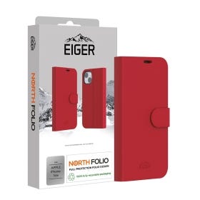 Apple iPhone 16e Eiger North Folio Case red