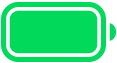 An icon of a fully-charged iPhone battery