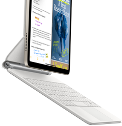 Un iPad Air agganciato a una Magic Keyboard