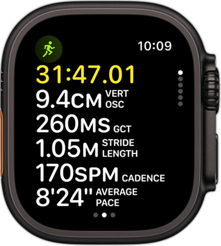 Messwerte zur Laufform zeigen Tempo und Distanz einer Person an