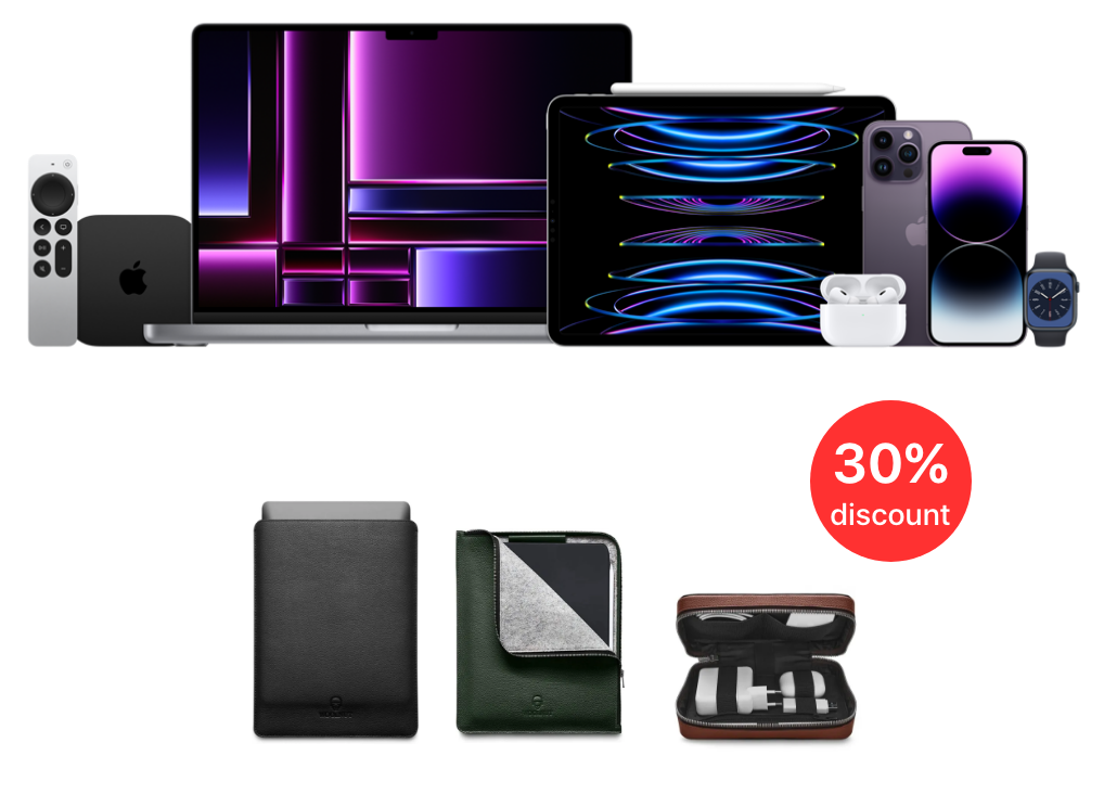 Apple products WOOLNUT leather accessories thirty percent discount