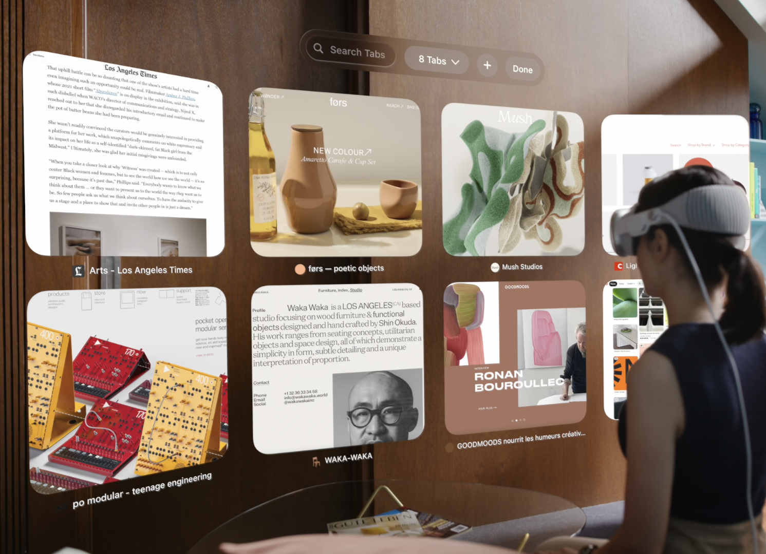 Simulation de l'intérieur du casque du Vision Pro d'Apple
